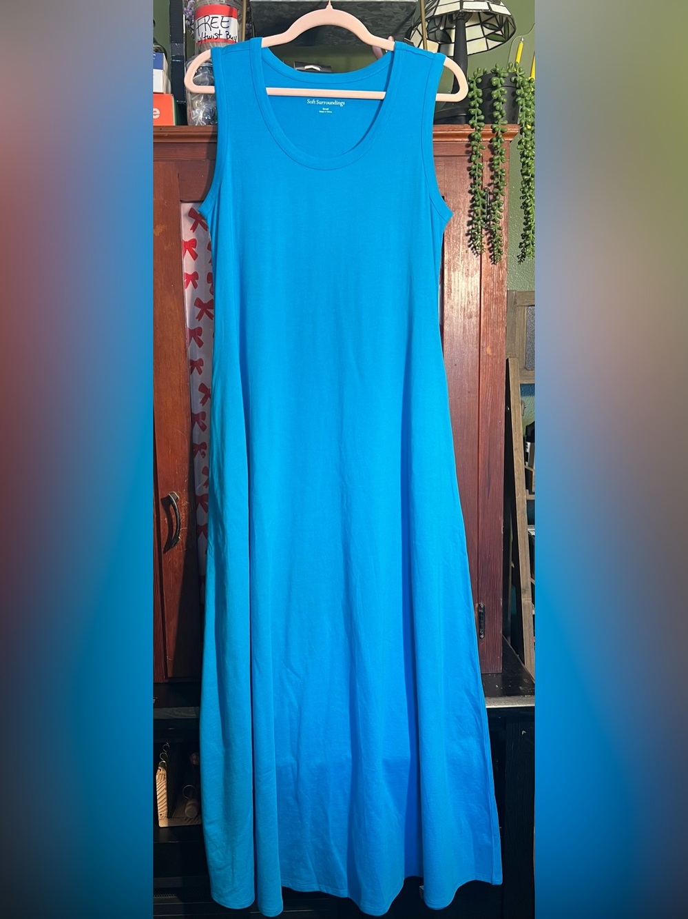 Soft Surroundings Bright Turquoise Maxi Dress